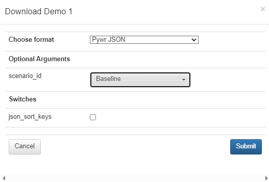 Download the Pywr JSON