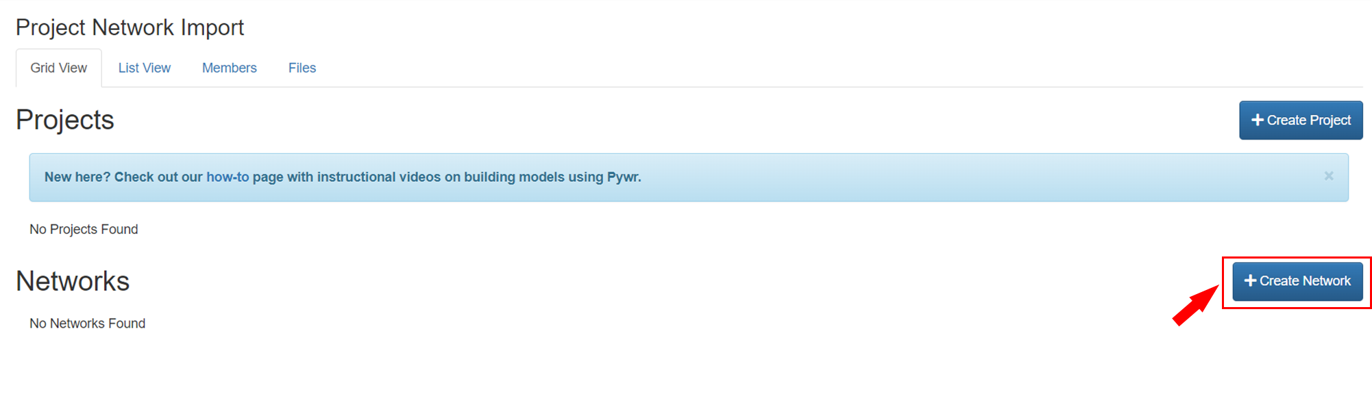 Click 'Create Network'
